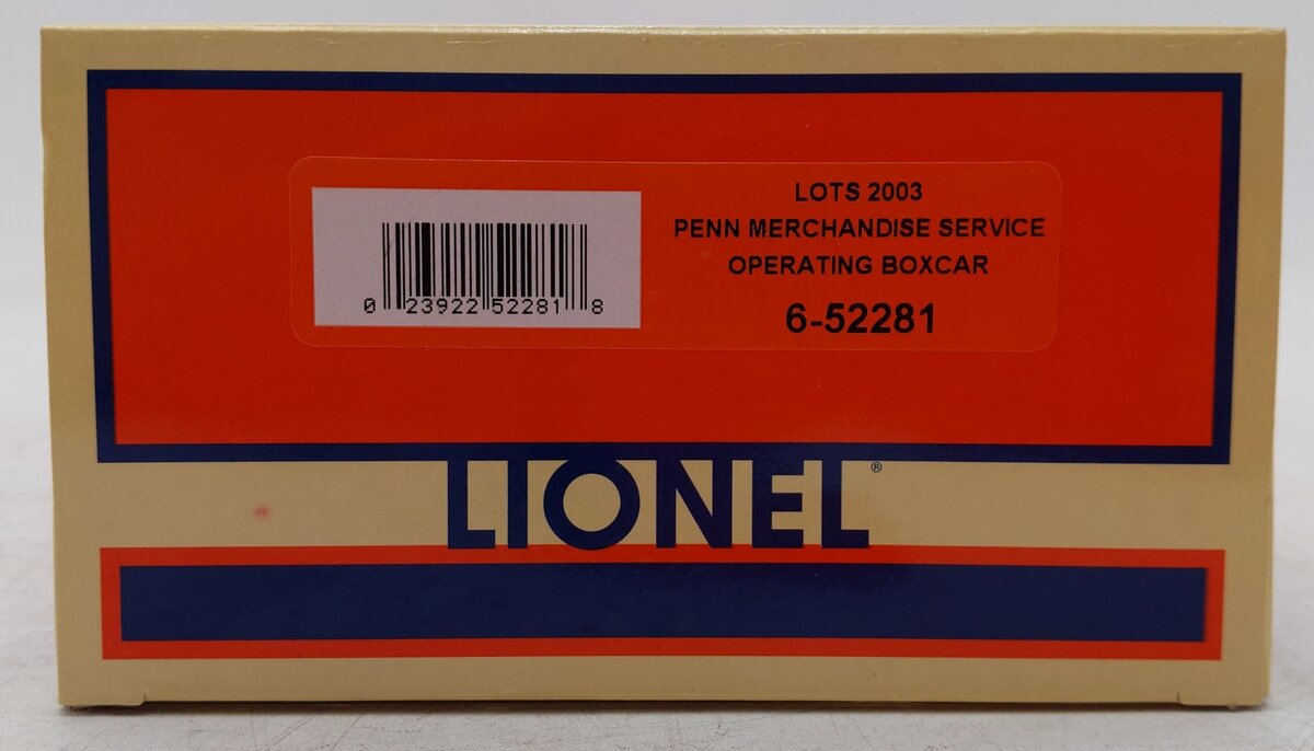 Lionel 6-52281 O Gauge LOTS 2003 PRR Merchandise Service Operating Boxcar #30126 EX/Box