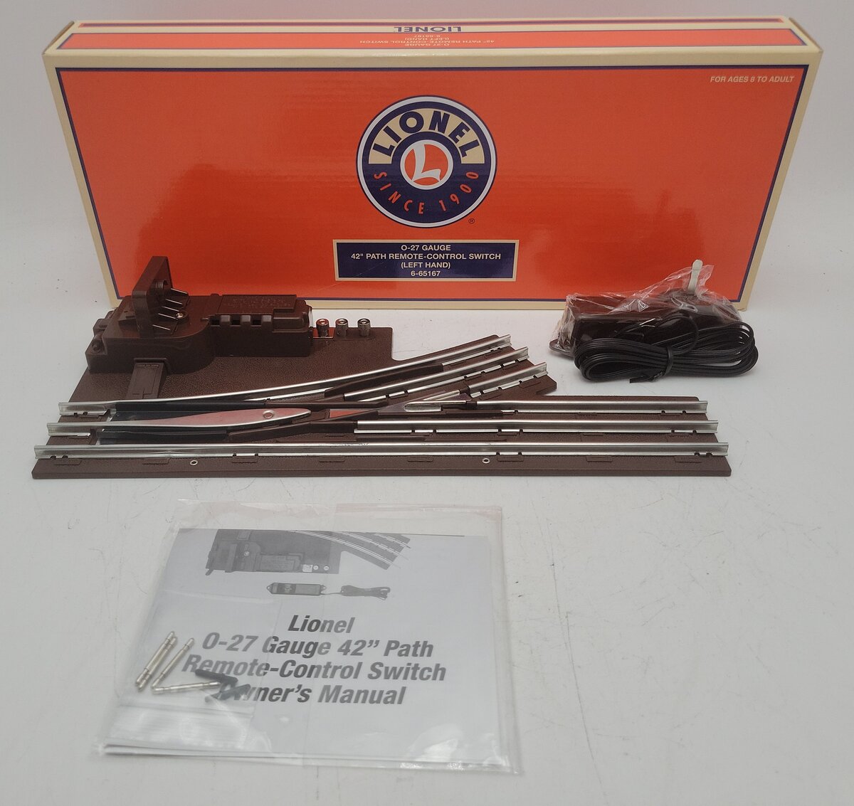 Lionel 6-65167 O27 42" Left Hand Remote Control Switch Turnout LN/Box