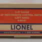 Lionel 6-65167 O27 42" Left Hand Remote Control Switch Turnout LN/Box