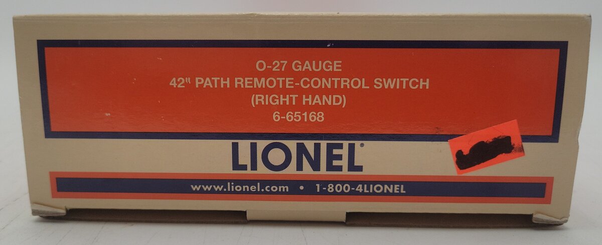 Lionel 6-65168 O27 42" Right Hand Remote Control Switch Turnout LN/Box