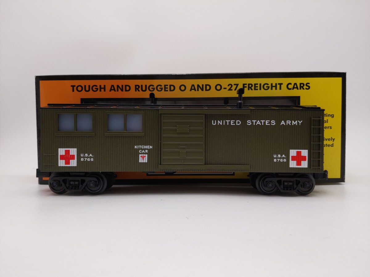 MTH 30-79635 O Gauge U.S. Army Kitchen Car #8766 LN/Box