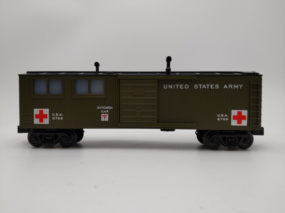 MTH 30-79635 O Gauge U.S. Army Kitchen Car #8766 LN/Box