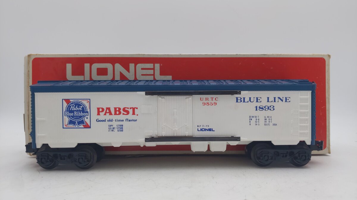 Lionel 6-9859 O Gauge Pabst Blue Ribbon Reefer #1893 EX/Box