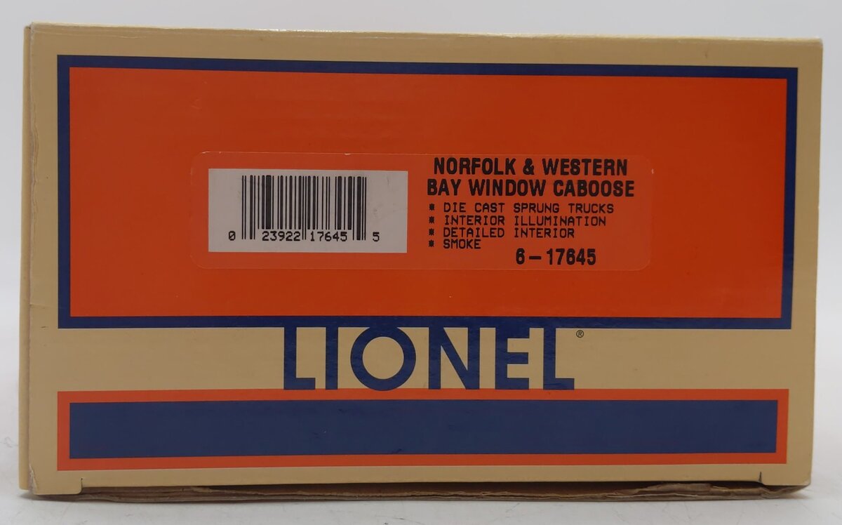 Lionel 6-17645 O Gauge Norfolk & Western Bay Window Illuminated Caboose #557528 LN/Box
