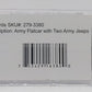 Menards 279-3380 O Army Flatcar w/ Two Jeeps #10287 MT/Box