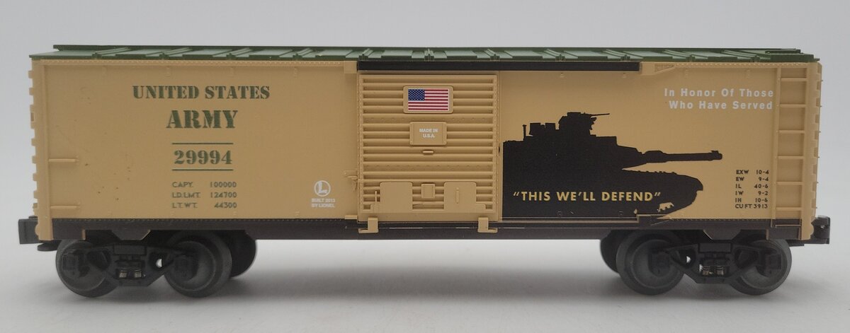 Lionel 6-29994 O USA Army Boxcar EX/Box