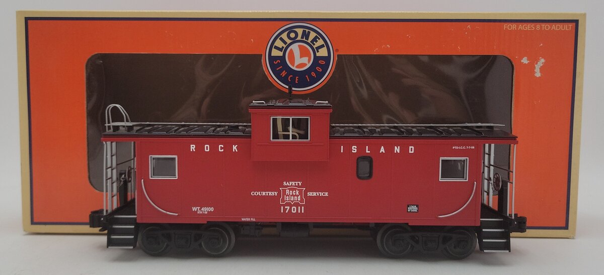 Lionel 6-17638 O Gauge Rock Island Extended Vision Lighted Caboose #17011 EX/Box