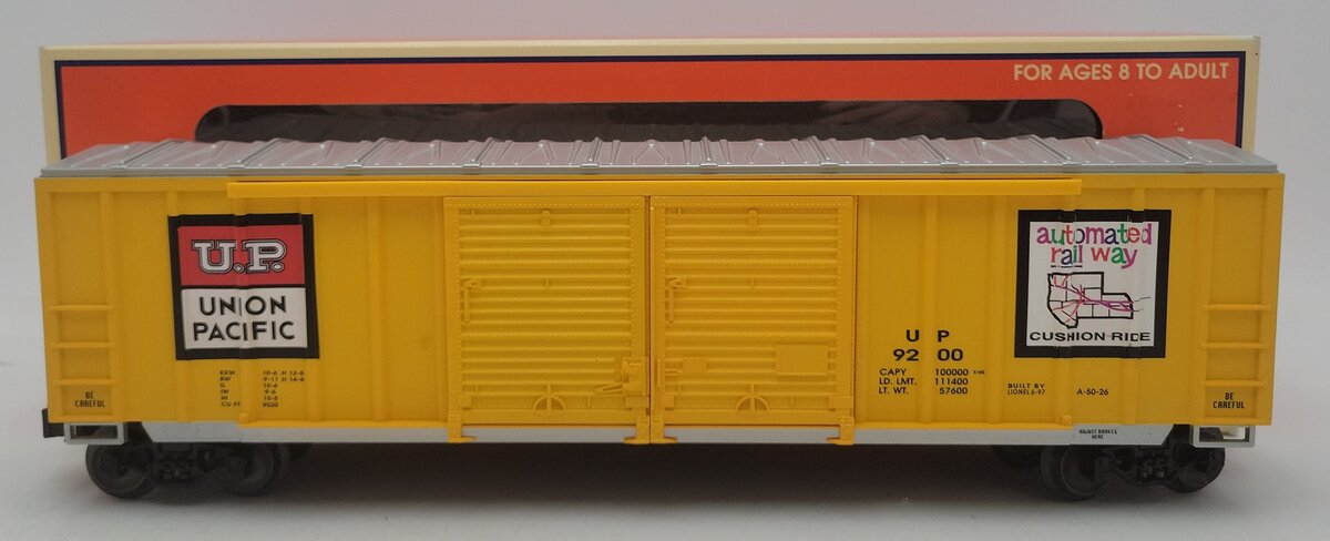 Lionel 6-17227 O Gauge Union Pacific Double Door Standard Boxcar #9200 LN/Box