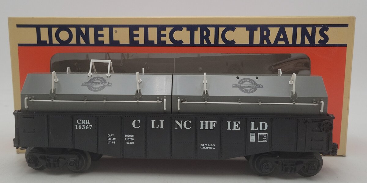 Lionel 6-16367 O Gauge Clinchfield Gondola w/Coil Covers EX/Box
