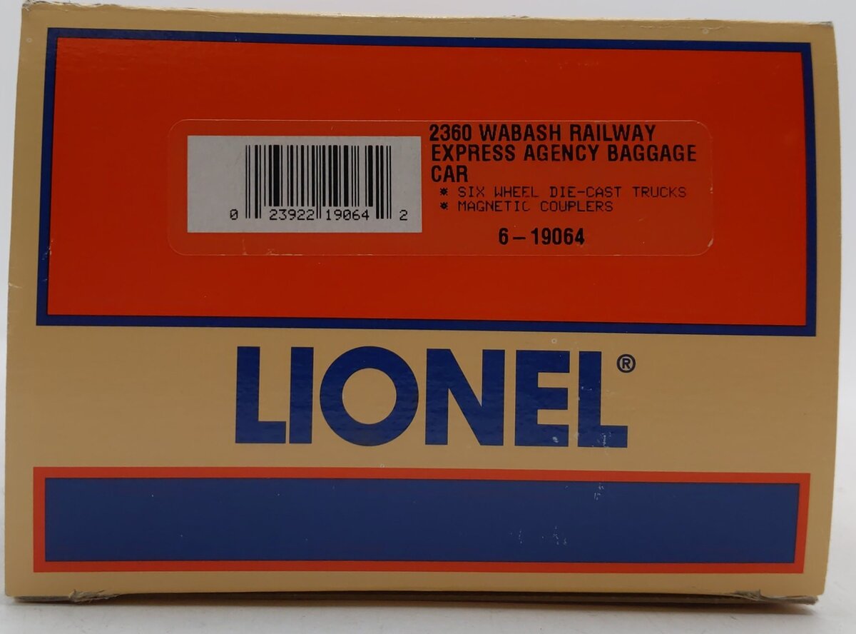 Lionel 6-19064 O Gauge Wabash REA Baggage Car #2630 EX/Box