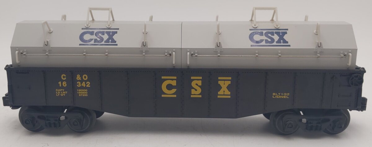 Lionel 6-16342 O Gauge CSX Gondola with Coil Covers EX/Box