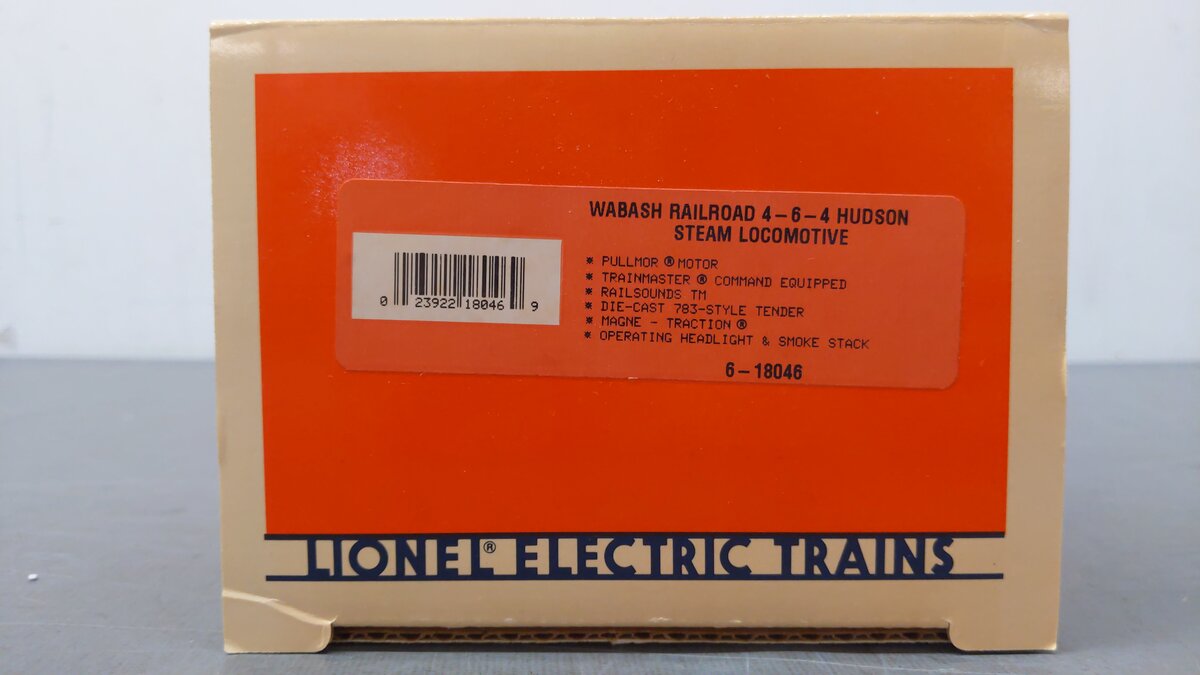 Lionel 6-18046 O Gauge Wabash Hudson 4-6-4 Steam Locomotive & Tender #700 VG/Box