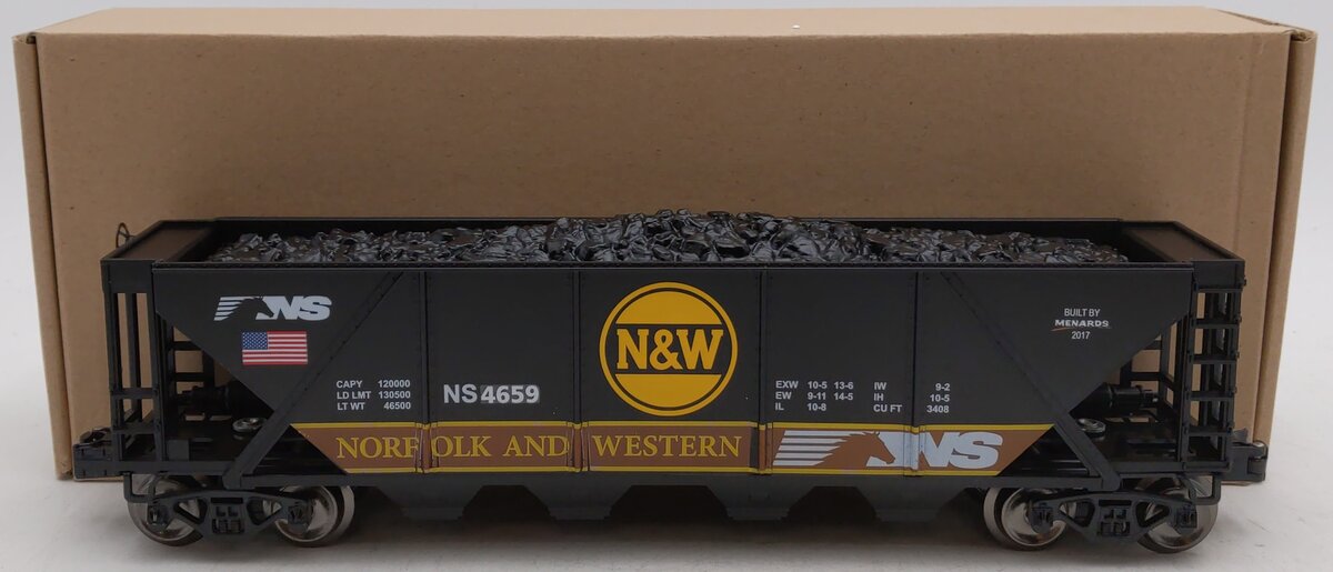 Menards 279-3857 O Gauge Norfolk & Western Hopper Car #4659 LN/Box