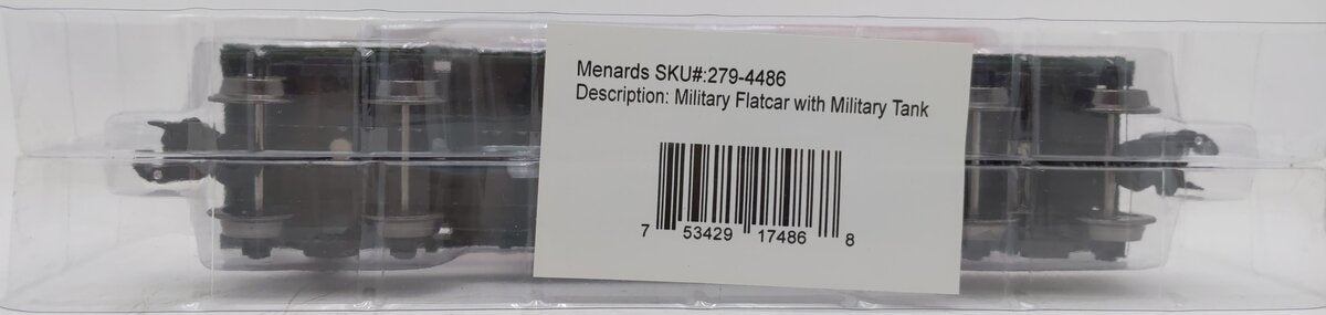 Menards 279-4486 O Military Flatcar w/ Military Tank #2685 MT/Box