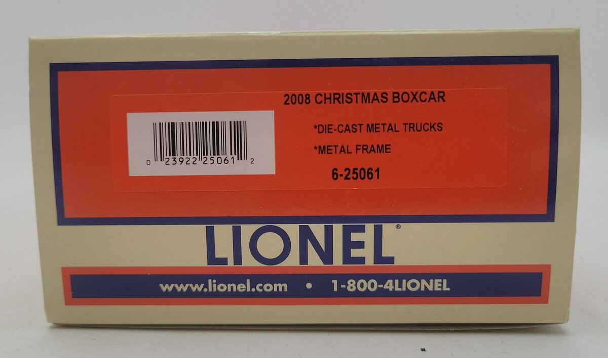 Lionel 6-25061 O Gauge 2008 Christmas Boxcar #2008 LN/Box