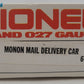Lionel 6-9218 O Gauge Monon Mail Operating Boxcar EX/Box