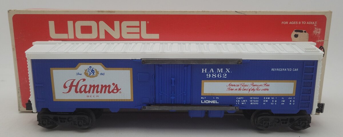 Lionel 6-9862 O Gauge Hamm's Beer Billboard Reefer Car EX/Box