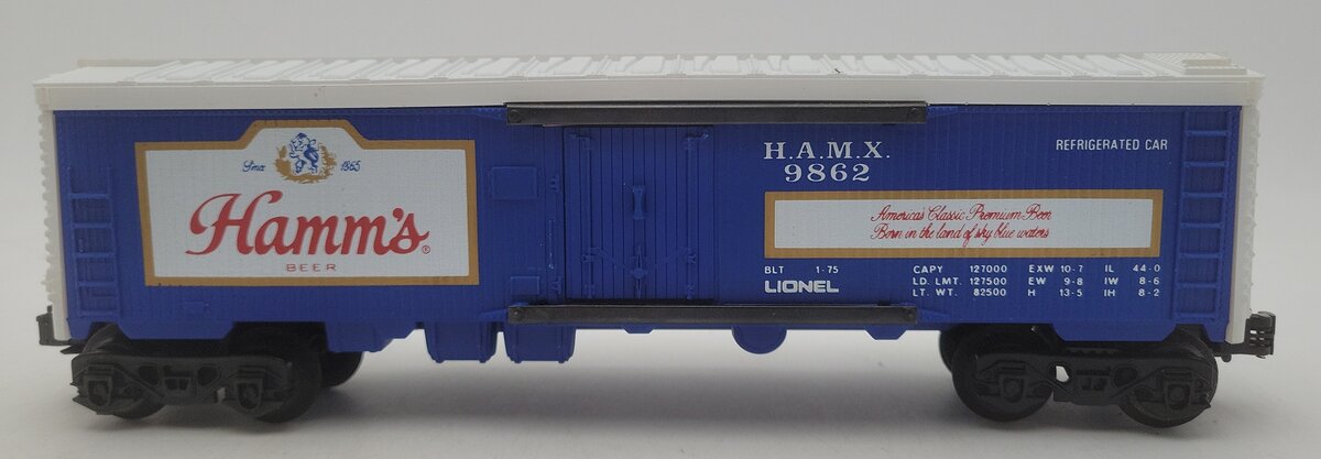 Lionel 6-9862 O Gauge Hamm's Beer Billboard Reefer Car EX/Box