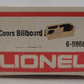Lionel 6-9866 O Gauge Coors Beer Billboard Reefer Car #9866 EX/Box