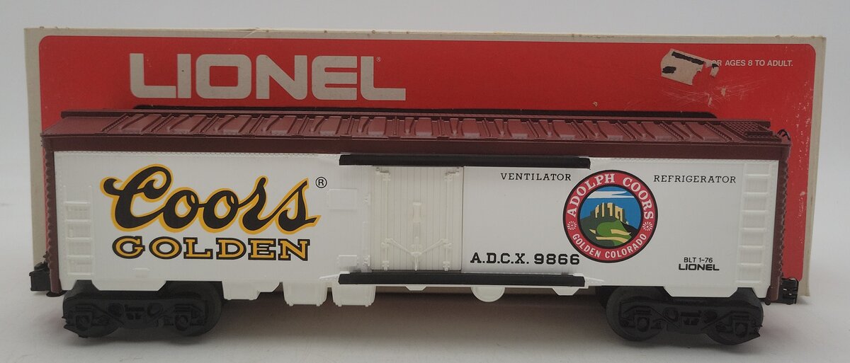 Lionel 6-9866 O Gauge Coors Beer Billboard Reefer Car #9866 EX/Box