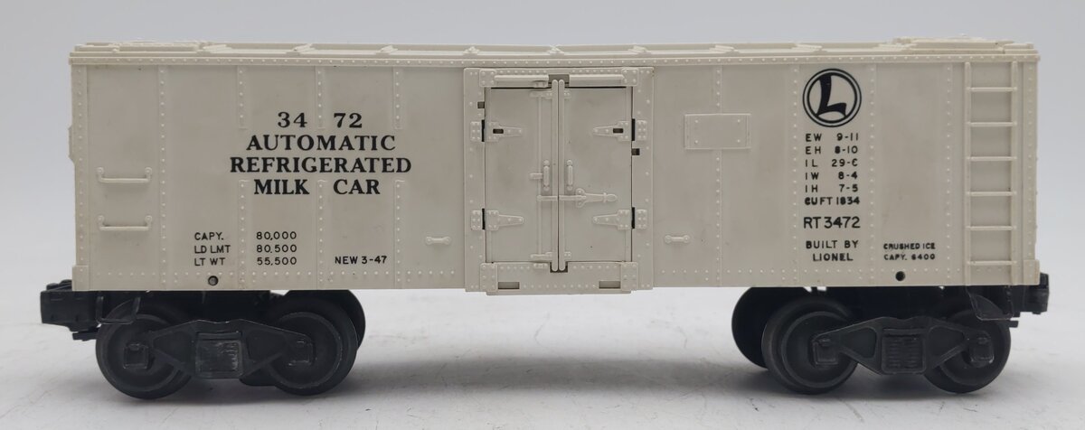 Lionel 3472 O Vintage Operating Milk Car with Platform/Box