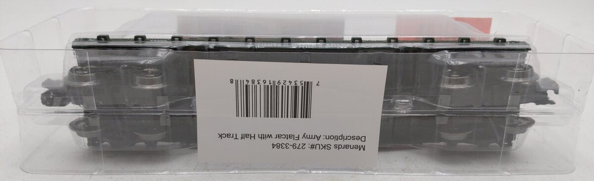 Menards 279-3384 O Gauge Army Flatcar w/ Half Track #14444 LN/Box
