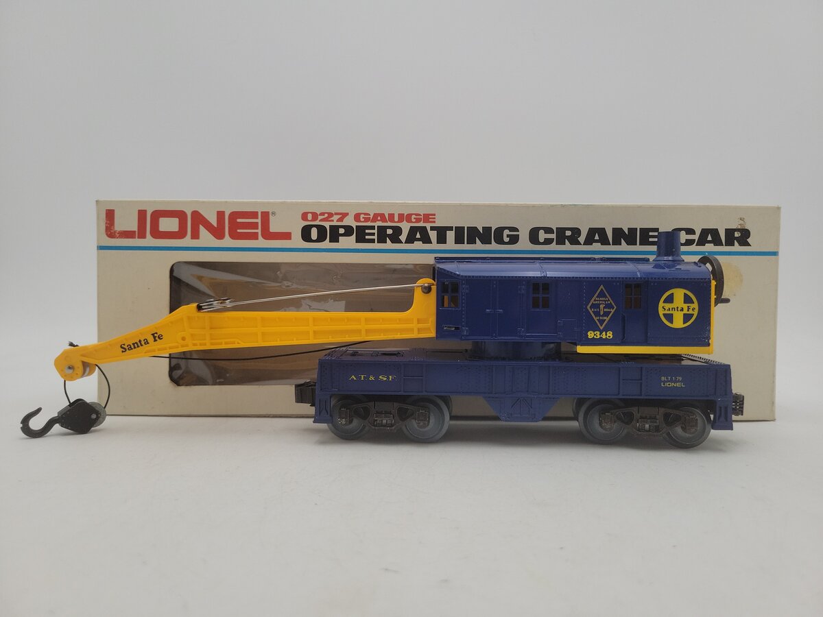 Lionel 6-9348 O Gauge Santa Fe Crane Car EX/Box
