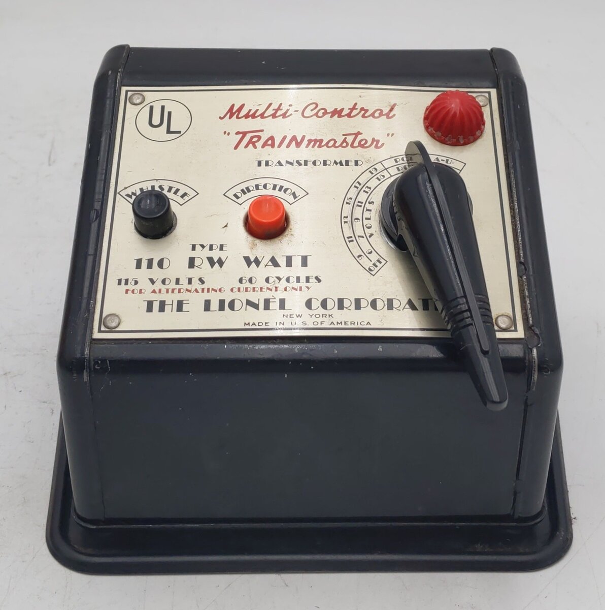 Lionel RW Vintage O 110 Watt Transformer w/Whistle VG/Box