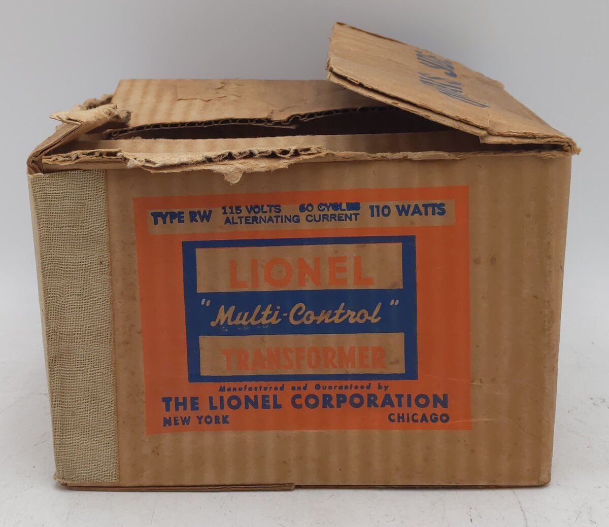Lionel RW Vintage O 110 Watt Transformer w/Whistle VG/Box