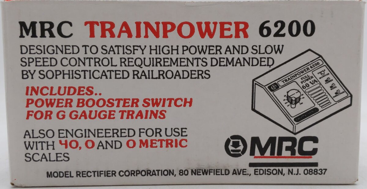 MRC 6200 HO Scale Trainpower Power Pack EX/Box
