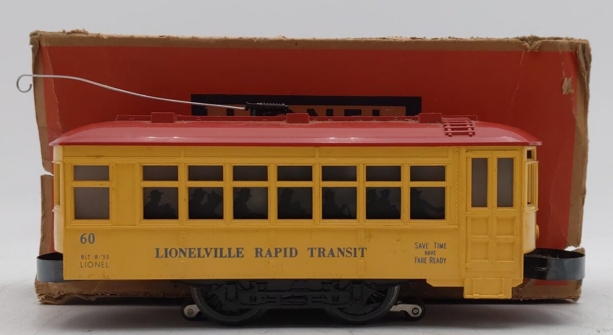 Lionel 60 Vintage O Lionelville Motorized Rapid Transit Trolley VG/Box