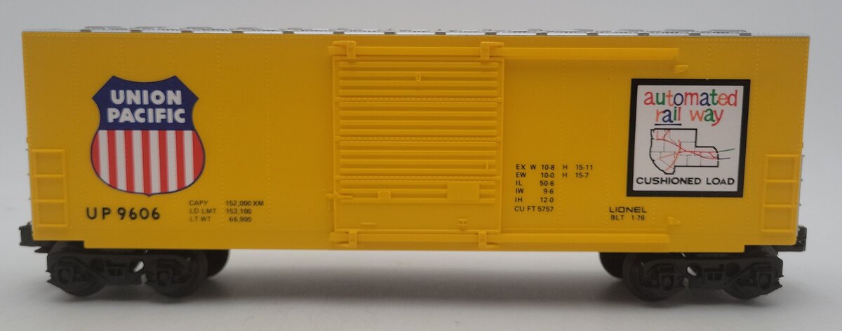 Lionel 6-9606 O Gauge Union Pacific Hi-Cube Boxcar EX