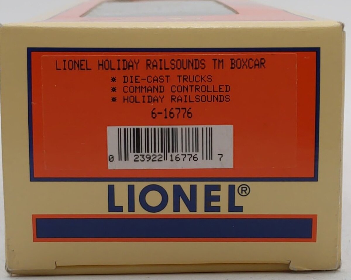 Lionel 6-16776 O Gauge Holiday Railsounds Boxcar LN/Box
