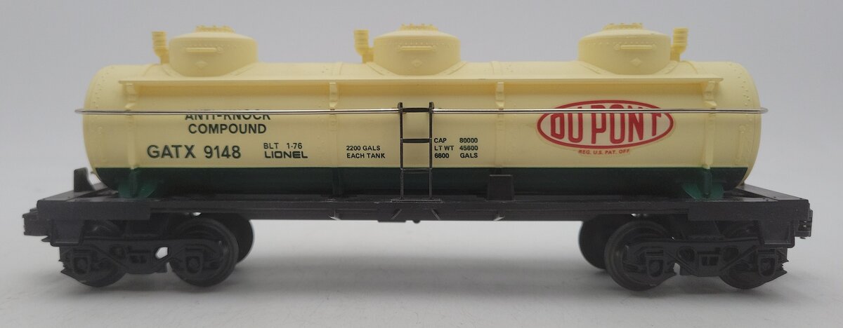 Lionel 6-9148 O Gauge DuPont Triple Dome Tank Car #9148 EX