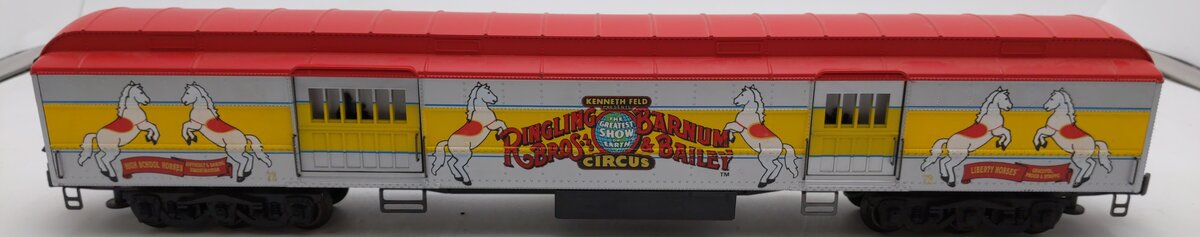 K-Line K83-0072-1 O Ringling Bros. Circus 18" Heavyweight Baggage-Horse Car #72 EX/Box