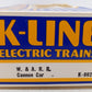 K-Line K6628 O Gauge Western & Atlantic Railroad Cannon Car EX/Box