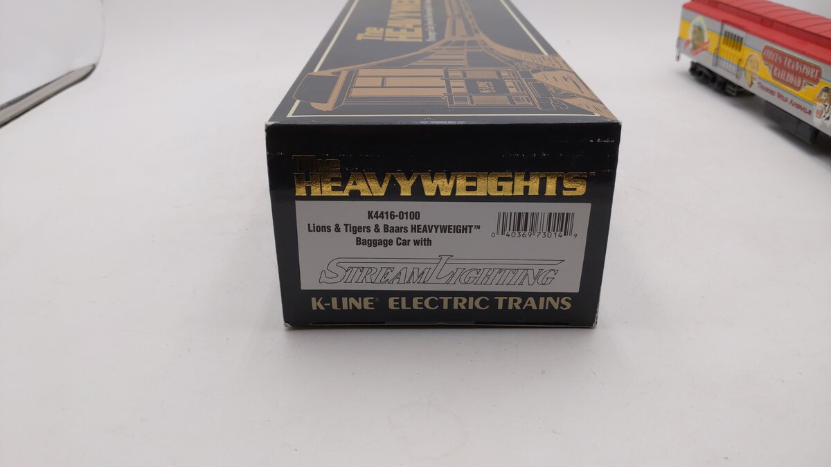 K-Line K4416-0100 O Gauge Lions & Tigers & Bears 18" Heavyweight Baggage Car EX/Box