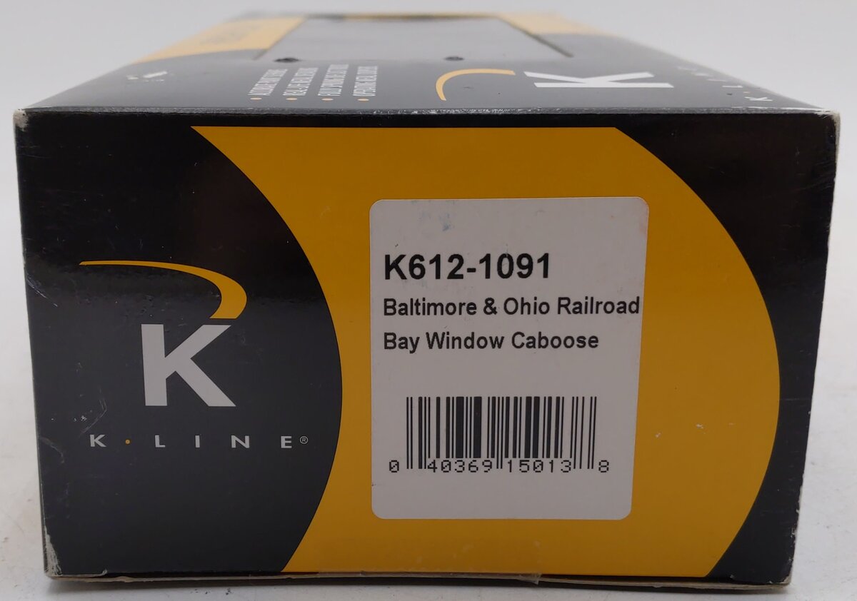 K-Line K612-1091 O Gauge Baltimore & Ohio Illuminated Bay Window Caboose EX/Box