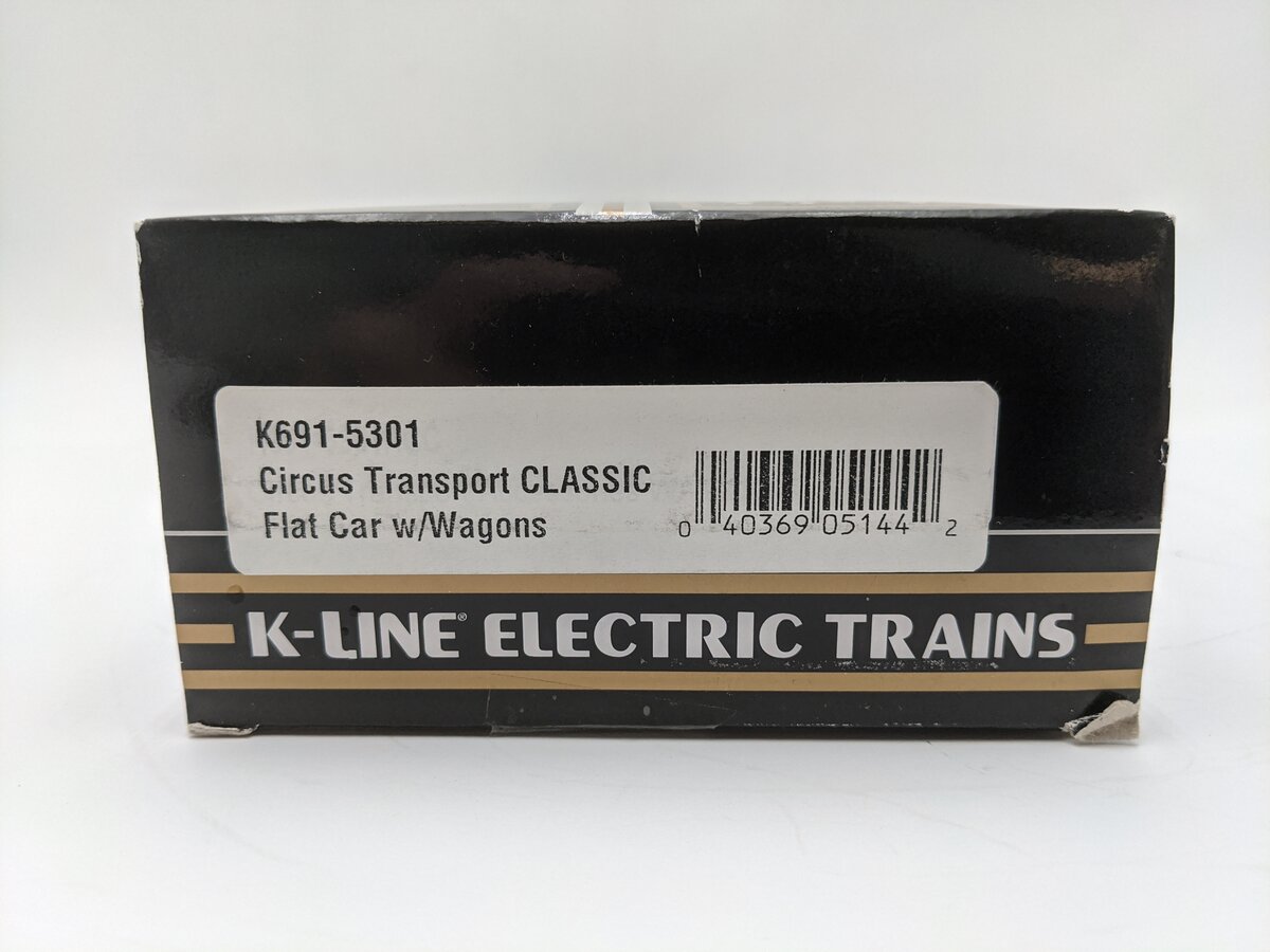 K-Line K691-5301 O Gauge Circus Transport Flatcar w/ Wagons EX/Box