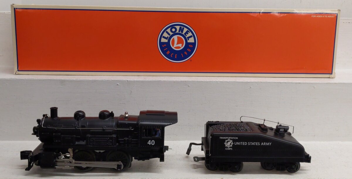 Lionel 6-28679 O Gauge Army Transportation 0-4-0 Steam Locomotive & Tender #40 EX/Box