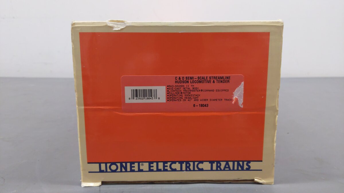 Lionel 6-18043 O Chesapeake & Ohio Streamlined Hudson & Tender #490 with RSII EX/Box