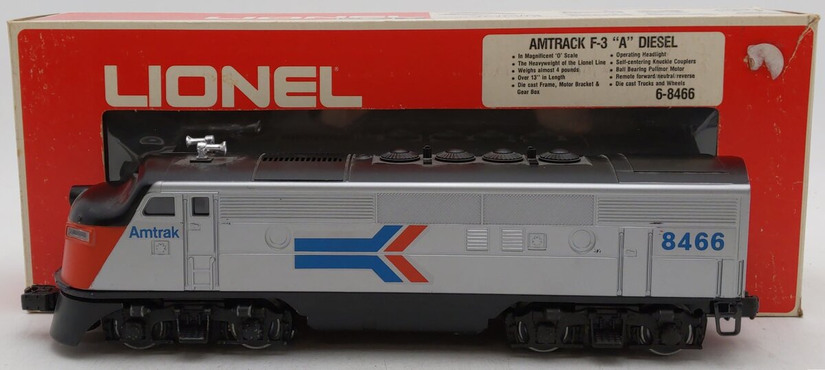 Lionel 6-8466 O Gauge Amtrak F3 A Powered Diesel Locomotive EX/Box
