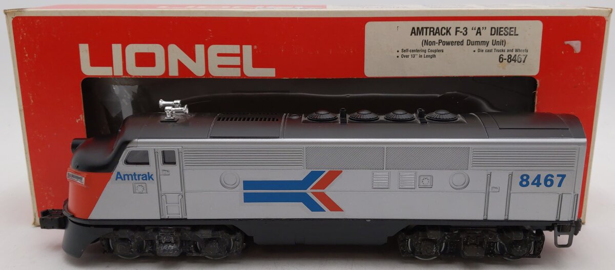 Lionel 6-8467 O Amtrak F3A Non-Powered Diesel Locomotive EX/Box