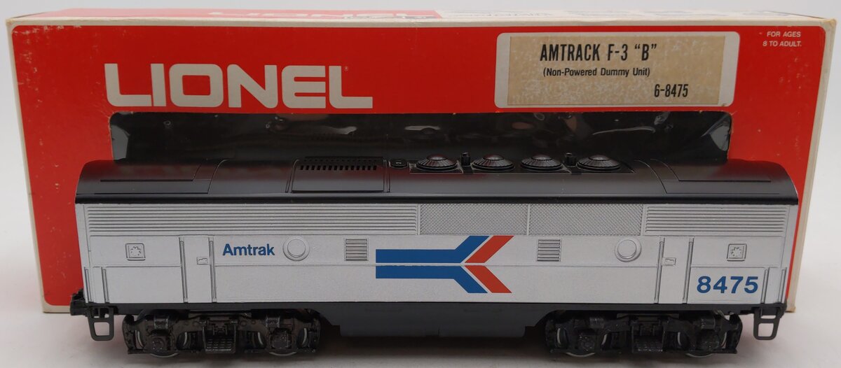Lionel 6-8475 O Gauge Amtrak F3 Dummy B-Unit Diesel Locomotive EX/Box