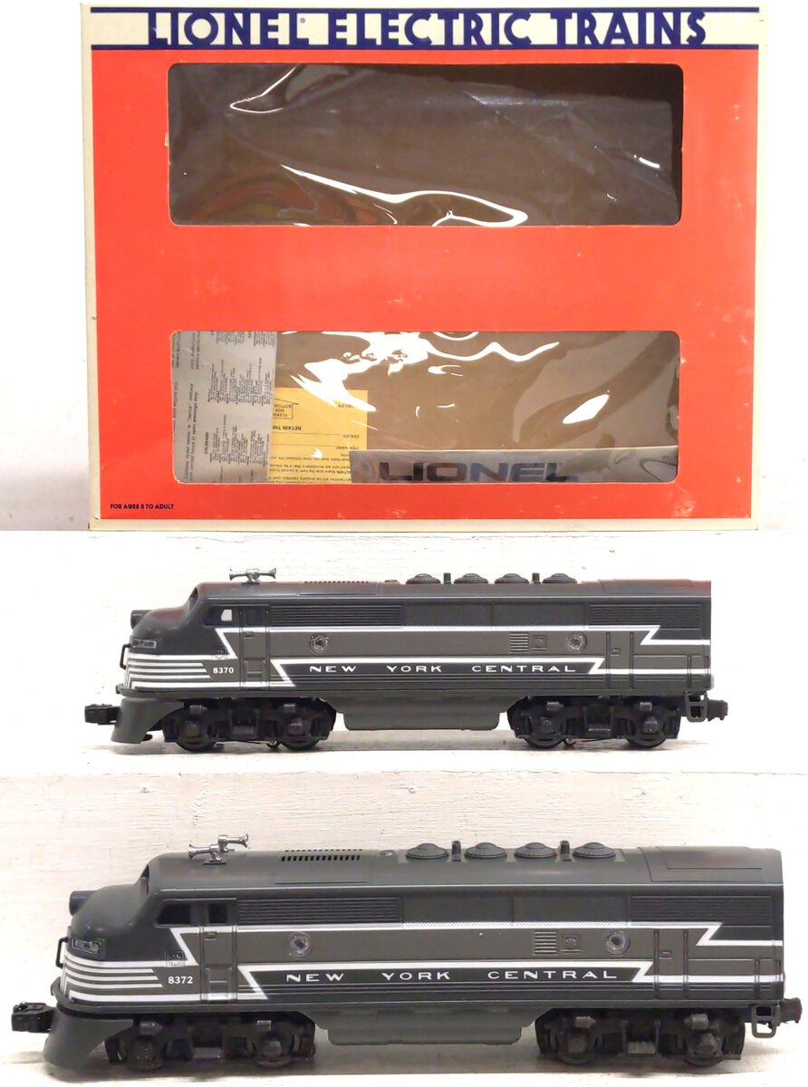 Lionel 6-8370 O Gauge New York Central F3 AA Diesel Locomotives #8372/#8370 EX/Box