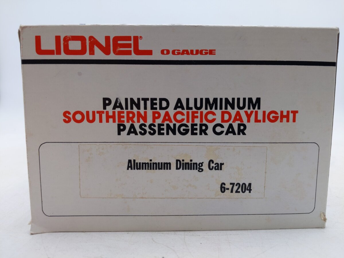 Lionel 6-7204 O Gauge Southern Pacific Daylight Aluminum Dining Car EX/Box