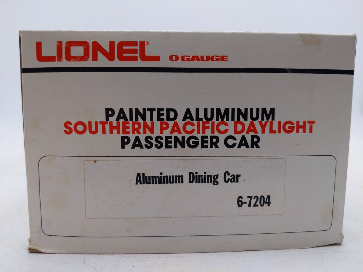 Lionel 6-7204 O Gauge Southern Pacific Daylight Aluminum Dining Car EX/Box