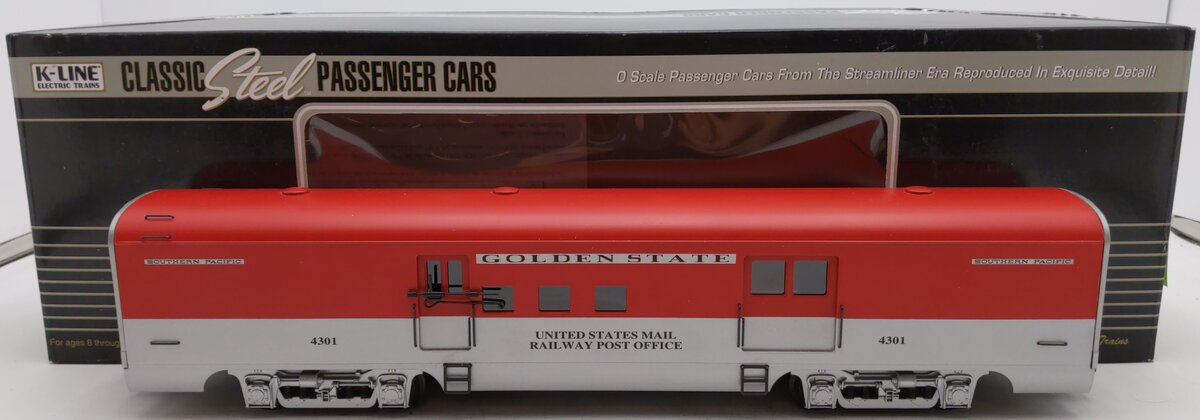 K-Line K4632-4301 O Gauge KCC Golden State Railway Post Office Baggage Car #4301 LN/Box