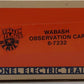 Lionel 6-7232 O Gauge Wabash "City of Wabash" Observation Car #7232 (FF #1) LN/Box