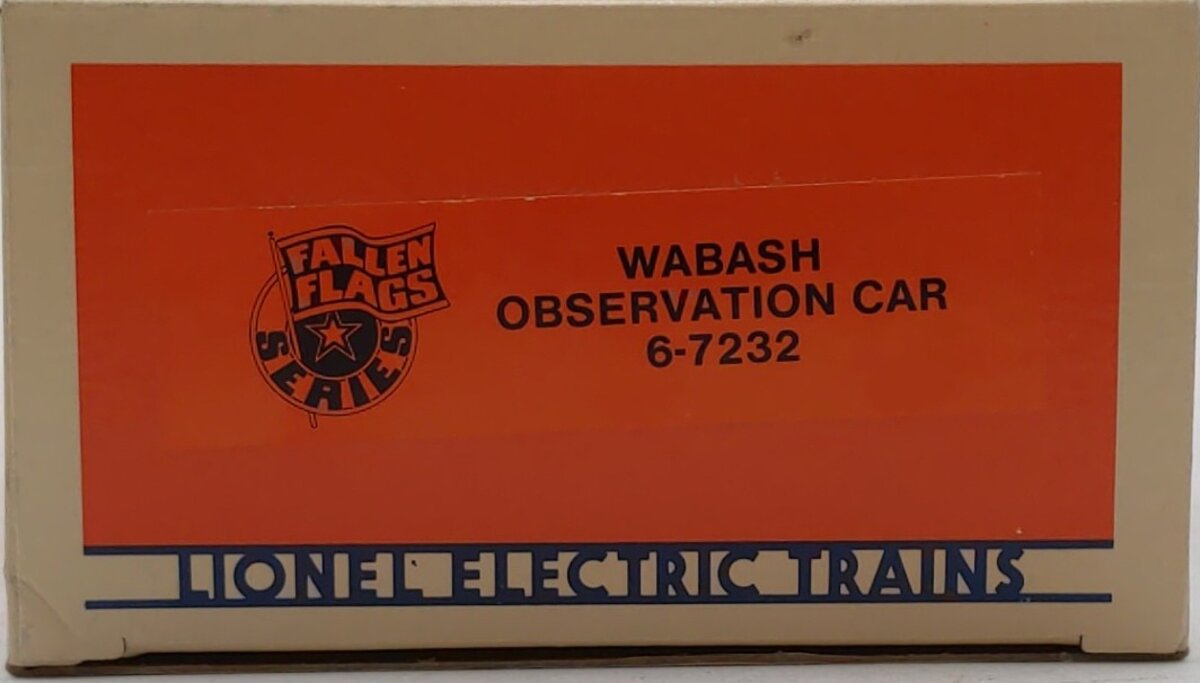 Lionel 6-7232 O Gauge Wabash "City of Wabash" Observation Car #7232 (FF #1) LN/Box